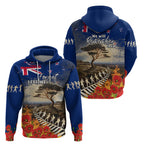 New Zealand ANZAC Day Hoodie The Lonesome Pine With Soldier Fern