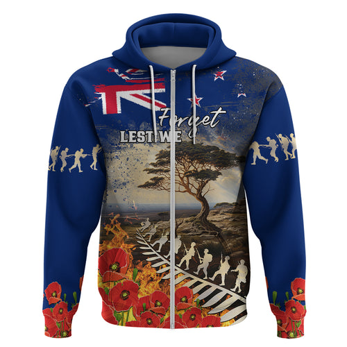 New Zealand ANZAC Day Hoodie The Lonesome Pine With Soldier Fern