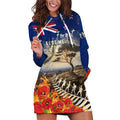 New Zealand ANZAC Day Hoodie Dress The Lonesome Pine With Soldier Fern