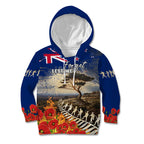 New Zealand ANZAC Day Kid Hoodie The Lonesome Pine With Soldier Fern