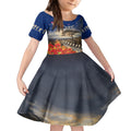 New Zealand ANZAC Day Kid Short Sleeve Dress The Lonesome Pine With Soldier Fern