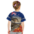 New Zealand ANZAC Day Kid T Shirt The Lonesome Pine With Soldier Fern