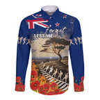 New Zealand ANZAC Day Long Sleeve Button Shirt The Lonesome Pine With Soldier Fern