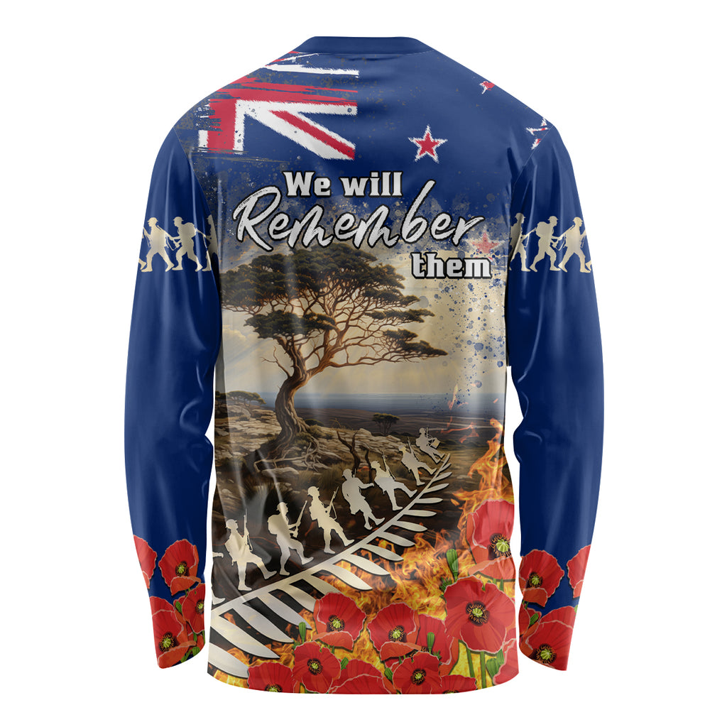New Zealand ANZAC Day Long Sleeve Shirt The Lonesome Pine With Soldier Fern