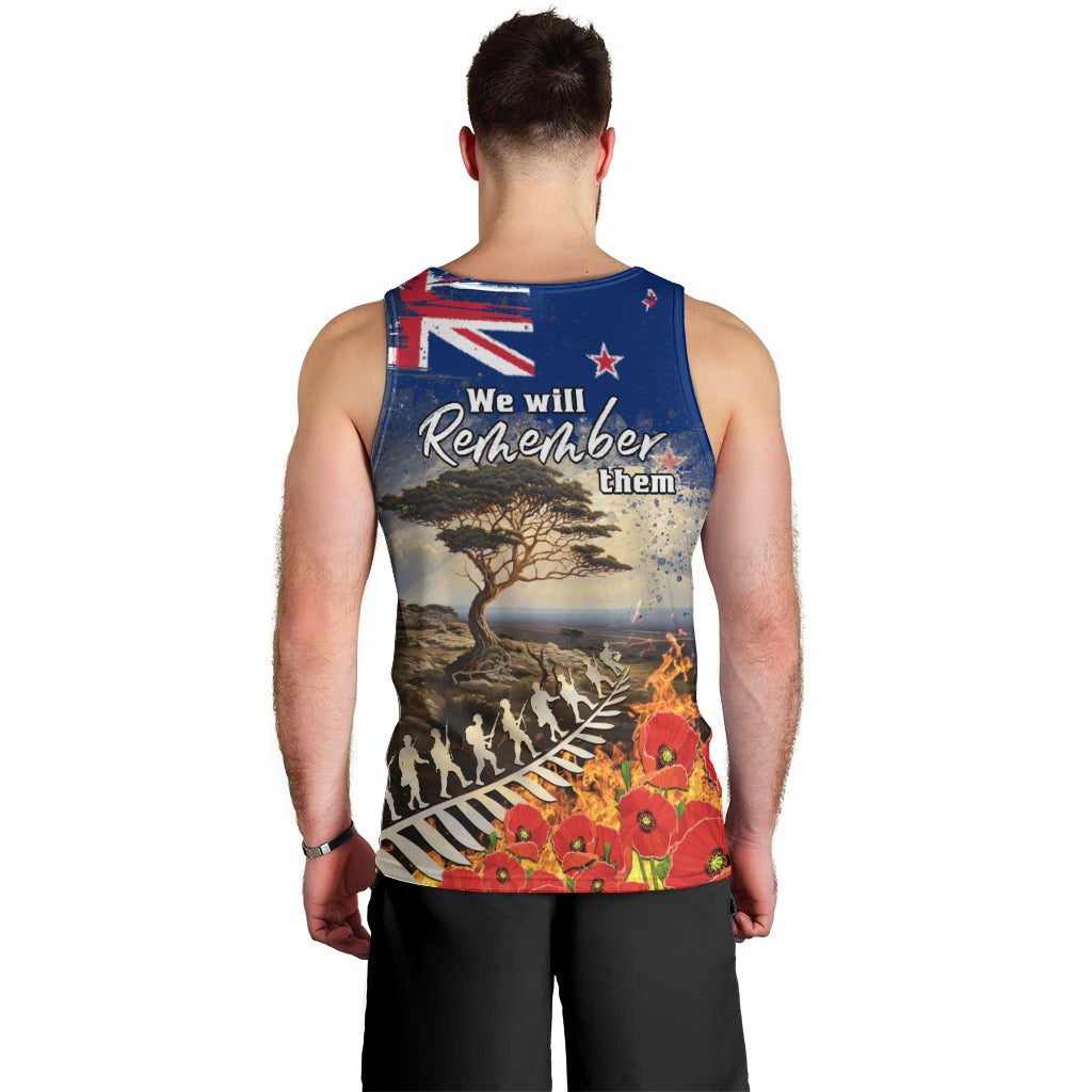 New Zealand ANZAC Day Men Tank Top The Lonesome Pine With Soldier Fern