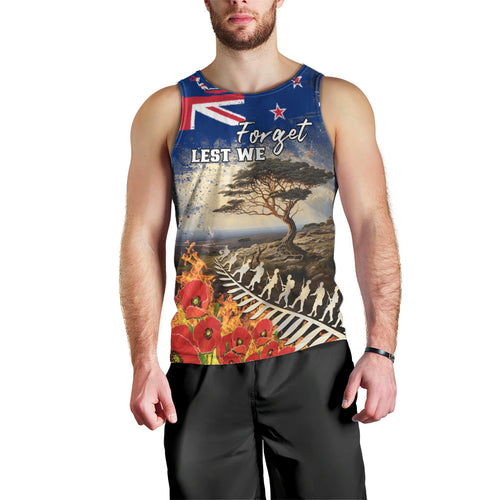 New Zealand ANZAC Day Men Tank Top The Lonesome Pine With Soldier Fern