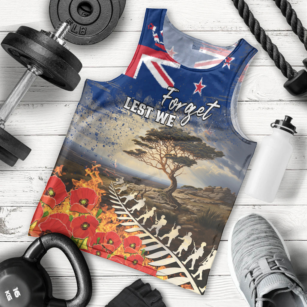 New Zealand ANZAC Day Men Tank Top The Lonesome Pine With Soldier Fern