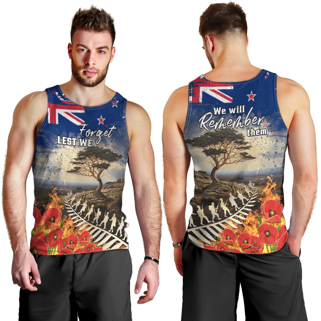 New Zealand ANZAC Day Men Tank Top The Lonesome Pine With Soldier Fern