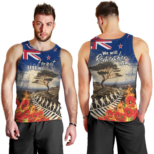 New Zealand ANZAC Day Men Tank Top The Lonesome Pine With Soldier Fern