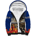 New Zealand ANZAC Day Sherpa Hoodie The Lonesome Pine With Soldier Fern