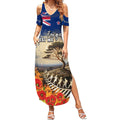 New Zealand ANZAC Day Summer Maxi Dress The Lonesome Pine With Soldier Fern