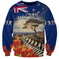 New Zealand ANZAC Day Sweatshirt The Lonesome Pine With Soldier Fern
