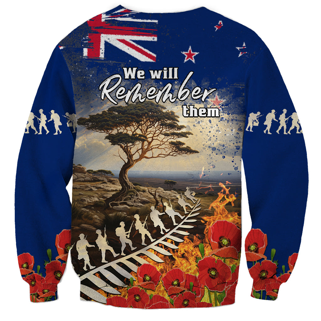 New Zealand ANZAC Day Sweatshirt The Lonesome Pine With Soldier Fern