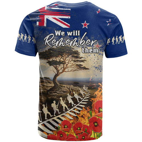New Zealand ANZAC Day T Shirt The Lonesome Pine With Soldier Fern