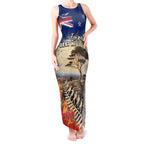 New Zealand ANZAC Day Tank Maxi Dress The Lonesome Pine With Soldier Fern