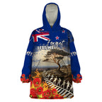 New Zealand ANZAC Day Wearable Blanket Hoodie The Lonesome Pine With Soldier Fern