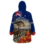 New Zealand ANZAC Day Wearable Blanket Hoodie The Lonesome Pine With Soldier Fern