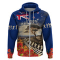 New Zealand ANZAC Day Zip Hoodie The Lonesome Pine With Soldier Fern