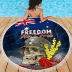 Australia ANZAC Day Beach Blanket Freedom Ain't Free
