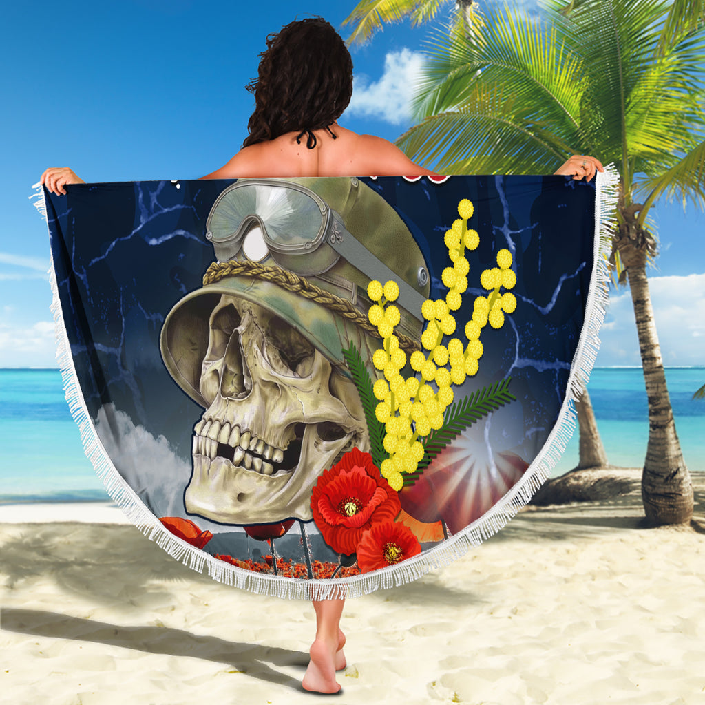 Australia ANZAC Day Beach Blanket Freedom Ain't Free