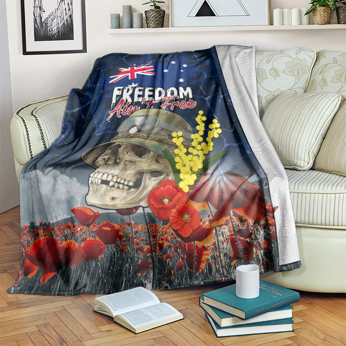 Australia ANZAC Day Blanket Freedom Ain't Free