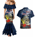 Australia ANZAC Day Couples Matching Mermaid Dress and Hawaiian Shirt Freedom Ain't Free