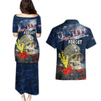 Australia ANZAC Day Couples Matching Puletasi and Hawaiian Shirt Freedom Ain't Free