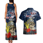 Australia ANZAC Day Couples Matching Tank Maxi Dress and Hawaiian Shirt Freedom Ain't Free