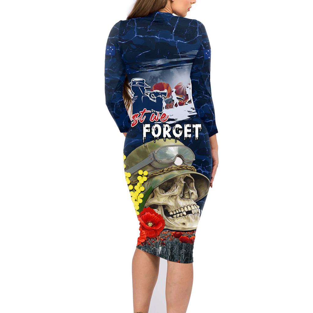 Australia ANZAC Day Family Matching Long Sleeve Bodycon Dress and Hawaiian Shirt Freedom Ain't Free