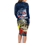 Australia ANZAC Day Family Matching Long Sleeve Bodycon Dress and Hawaiian Shirt Freedom Ain't Free
