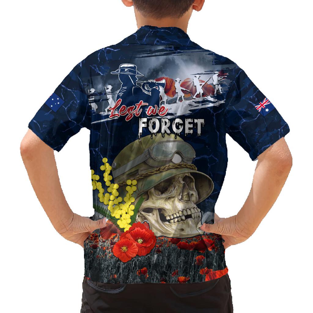 Australia ANZAC Day Family Matching Off Shoulder Short Dress and Hawaiian Shirt Freedom Ain't Free
