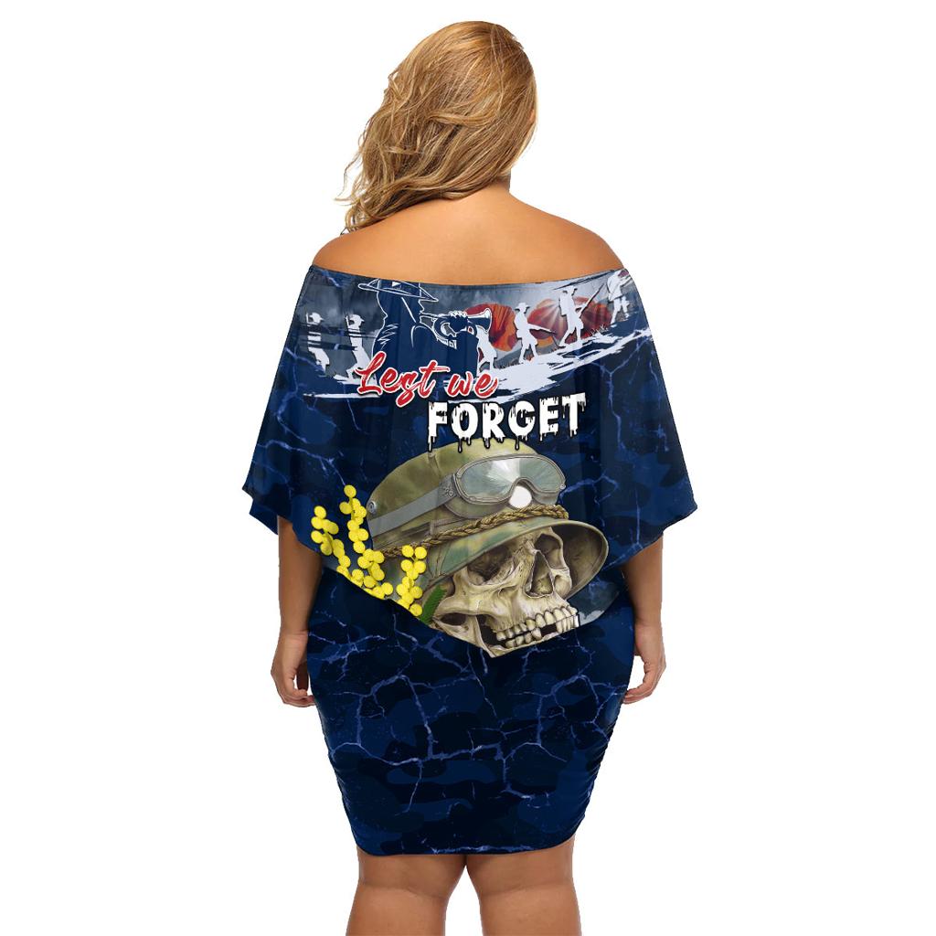 Australia ANZAC Day Family Matching Off Shoulder Short Dress and Hawaiian Shirt Freedom Ain't Free