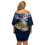 Australia ANZAC Day Family Matching Off Shoulder Short Dress and Hawaiian Shirt Freedom Ain't Free
