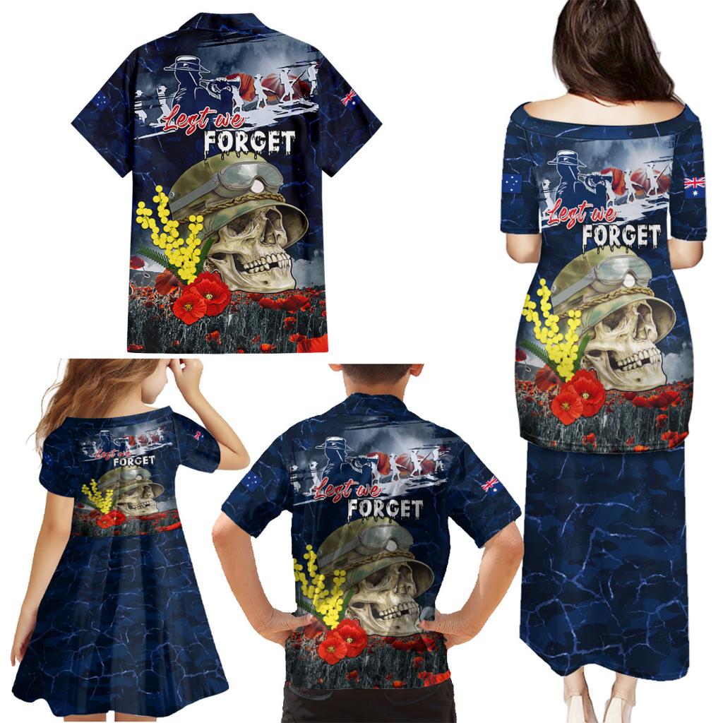 Australia ANZAC Day Family Matching Puletasi and Hawaiian Shirt Freedom Ain't Free