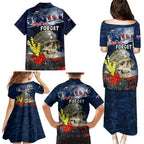 Australia ANZAC Day Family Matching Puletasi and Hawaiian Shirt Freedom Ain't Free