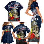 Australia ANZAC Day Family Matching Short Sleeve Bodycon Dress and Hawaiian Shirt Freedom Ain't Free