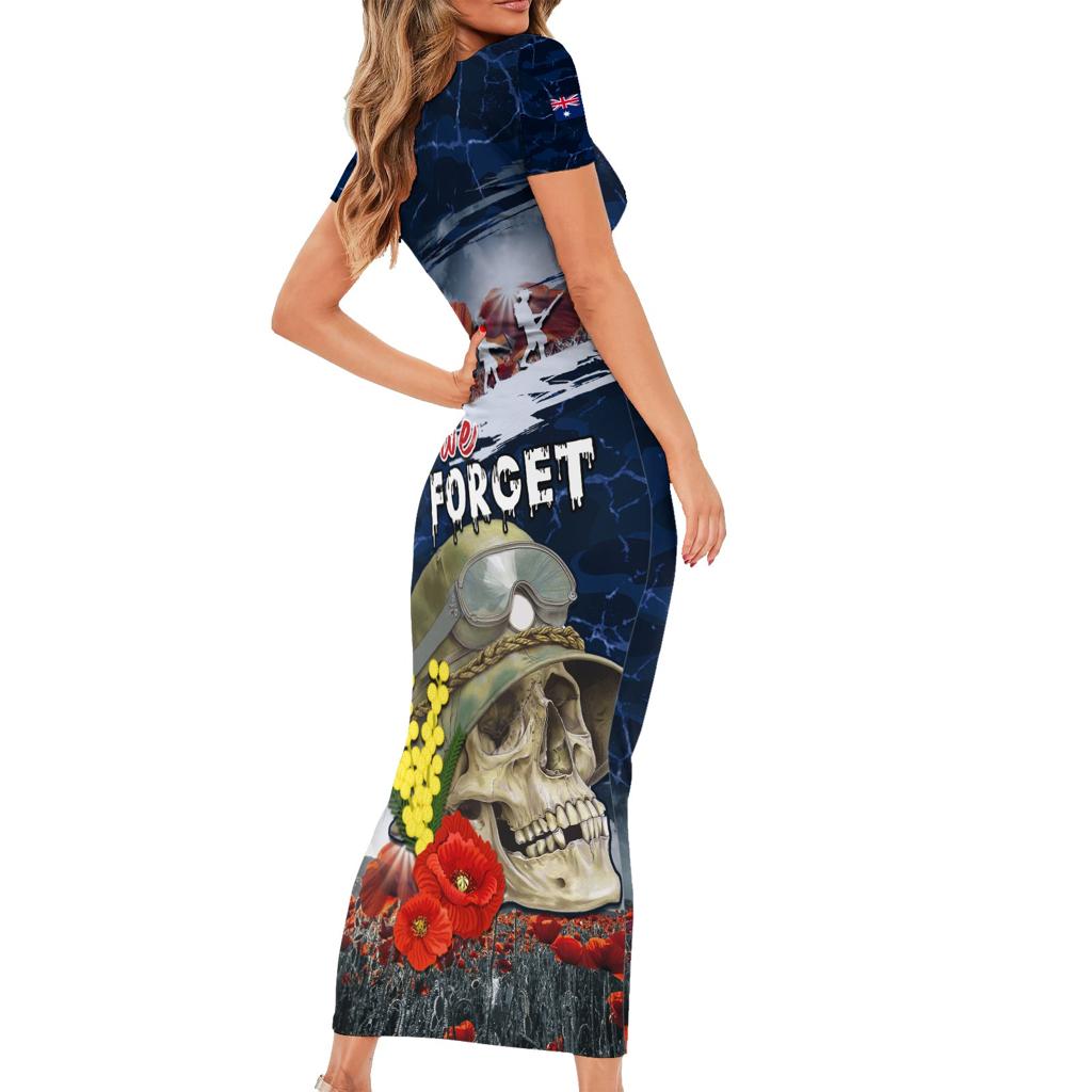 Australia ANZAC Day Family Matching Short Sleeve Bodycon Dress and Hawaiian Shirt Freedom Ain't Free