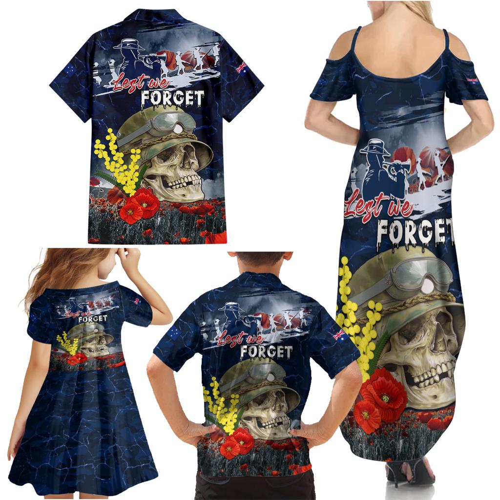 Australia ANZAC Day Family Matching Summer Maxi Dress and Hawaiian Shirt Freedom Ain't Free