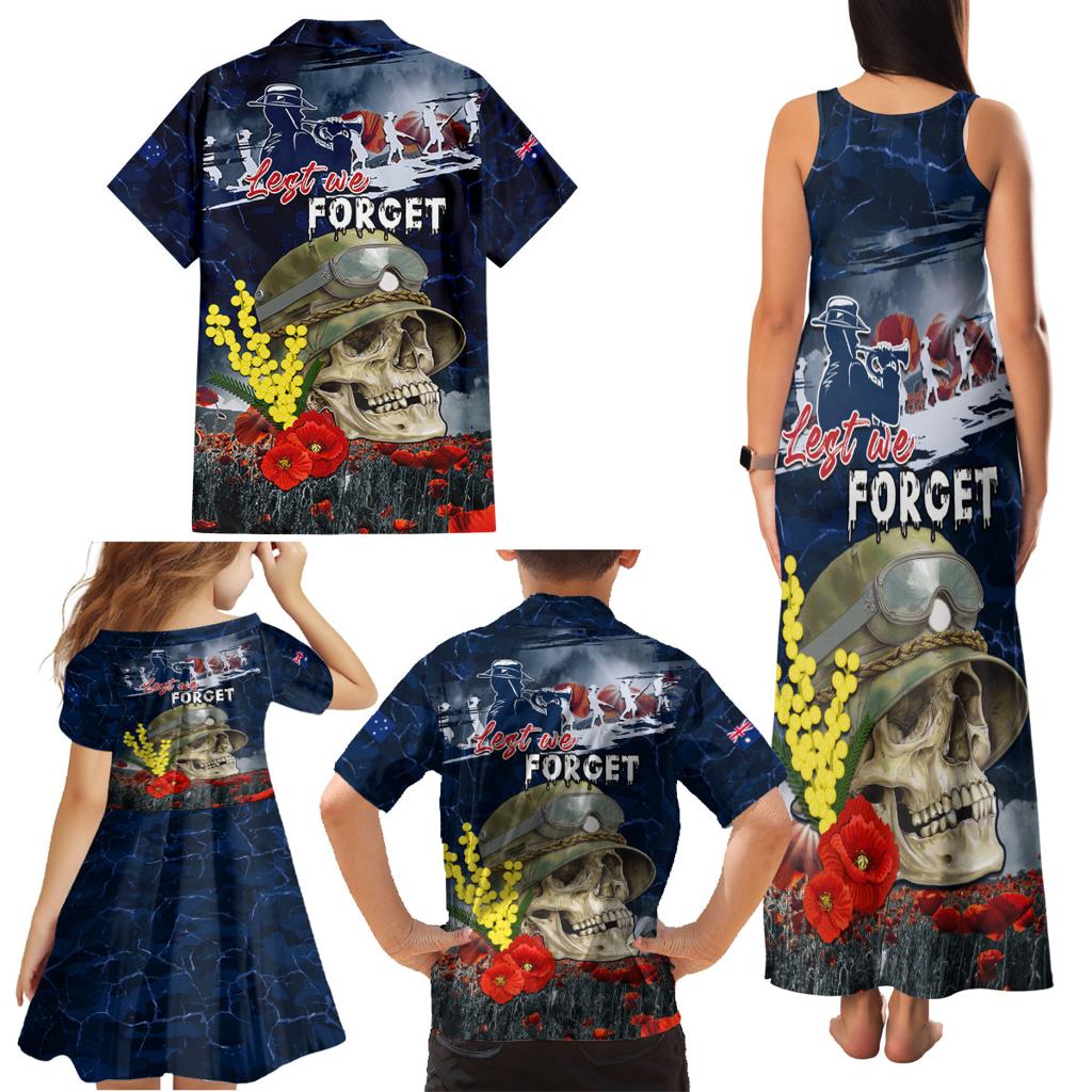 Australia ANZAC Day Family Matching Tank Maxi Dress and Hawaiian Shirt Freedom Ain't Free