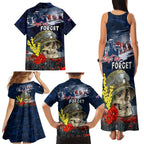 Australia ANZAC Day Family Matching Tank Maxi Dress and Hawaiian Shirt Freedom Ain't Free