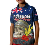 Australia ANZAC Day Kid Polo Shirt Freedom Ain't Free