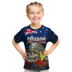 Australia ANZAC Day Kid T Shirt Freedom Ain't Free