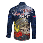 Australia ANZAC Day Long Sleeve Button Shirt Freedom Ain't Free