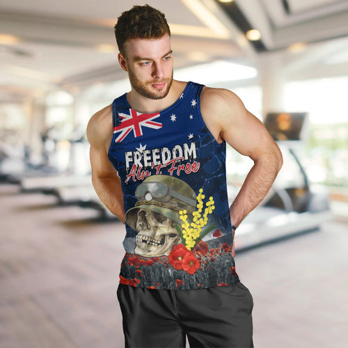Australia ANZAC Day Men Tank Top Freedom Ain't Free