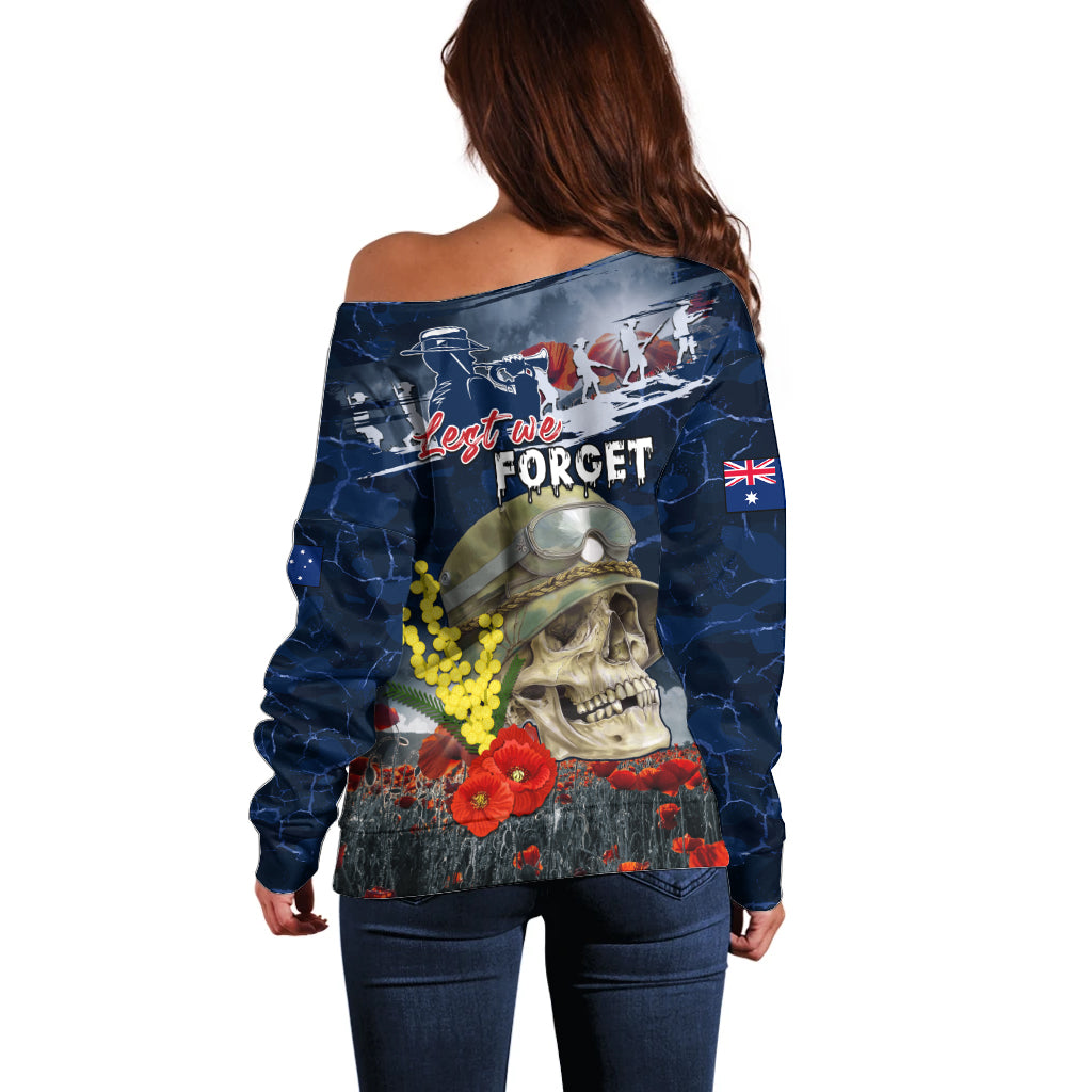 Australia ANZAC Day Off Shoulder Sweater Freedom Ain't Free