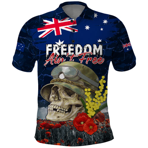 Australia ANZAC Day Polo Shirt Freedom Ain't Free