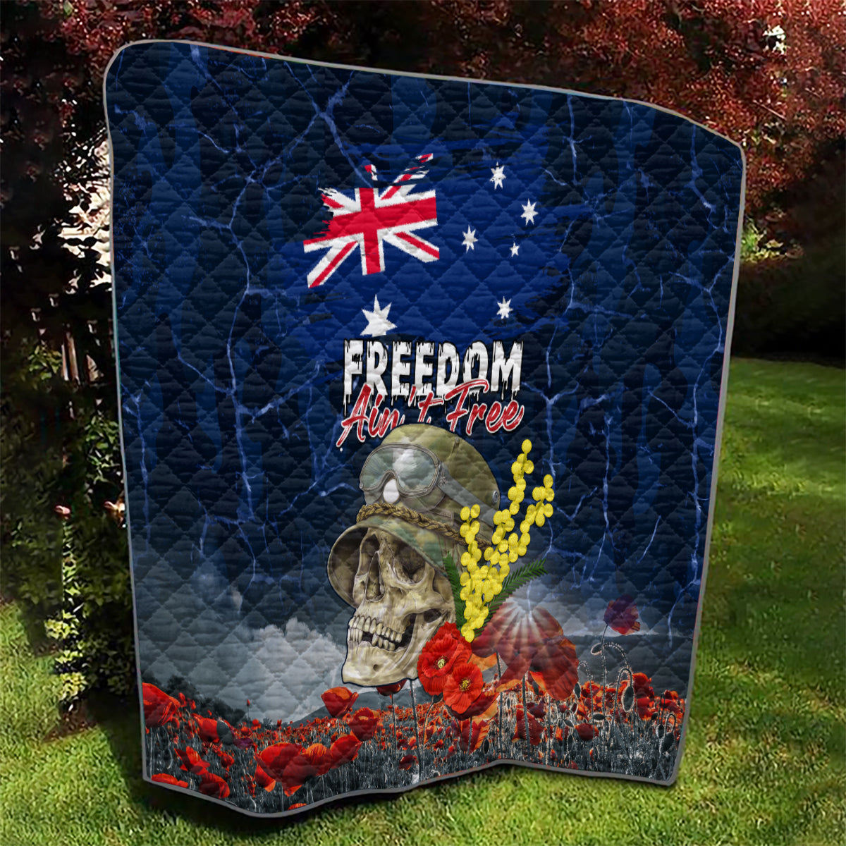 Australia ANZAC Day Quilt Freedom Ain't Free