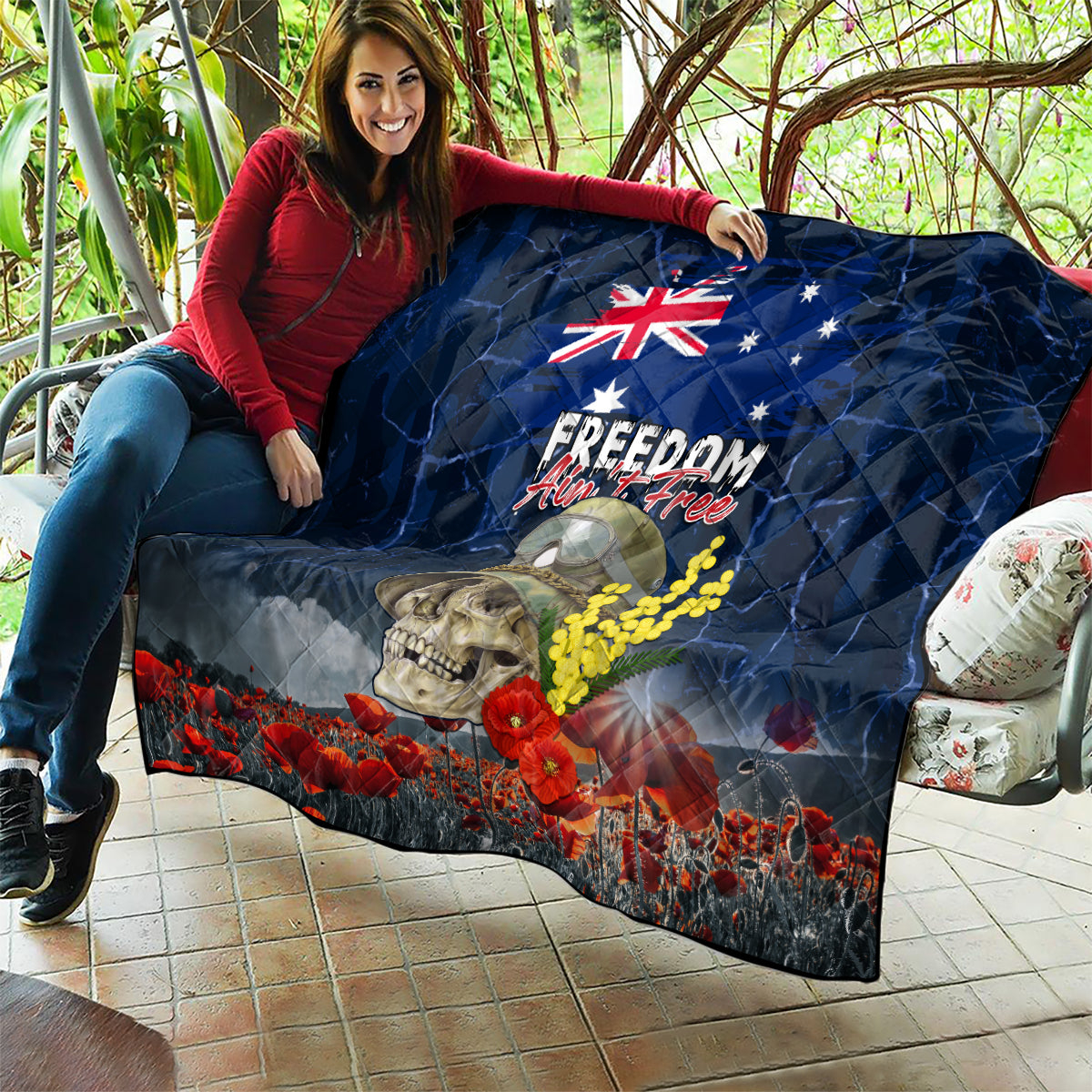 Australia ANZAC Day Quilt Freedom Ain't Free