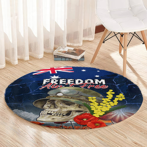 Australia ANZAC Day Round Carpet Freedom Ain't Free