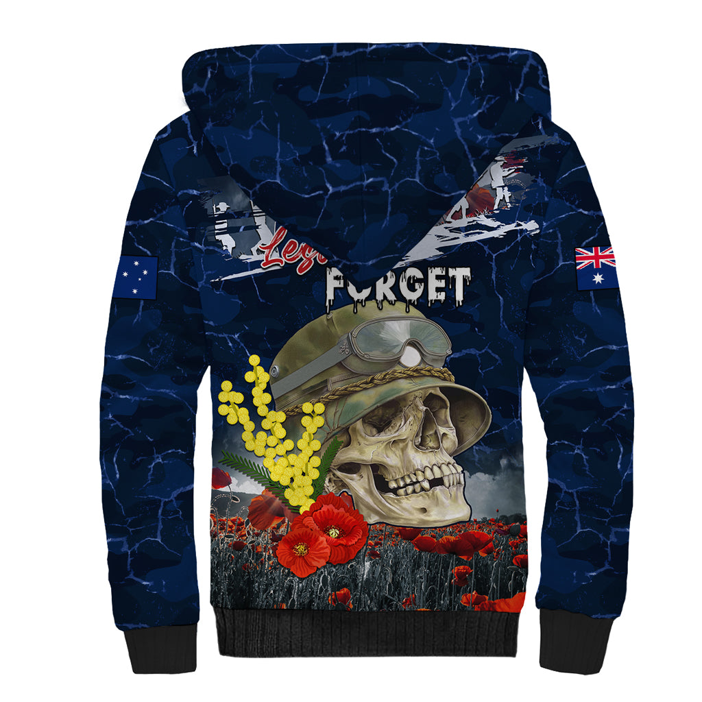 Australia ANZAC Day Sherpa Hoodie Freedom Ain't Free